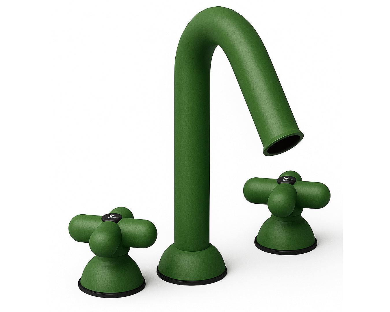 Fantini I Balocchi lavabo 3 fori verde RAL 6025 con scarico