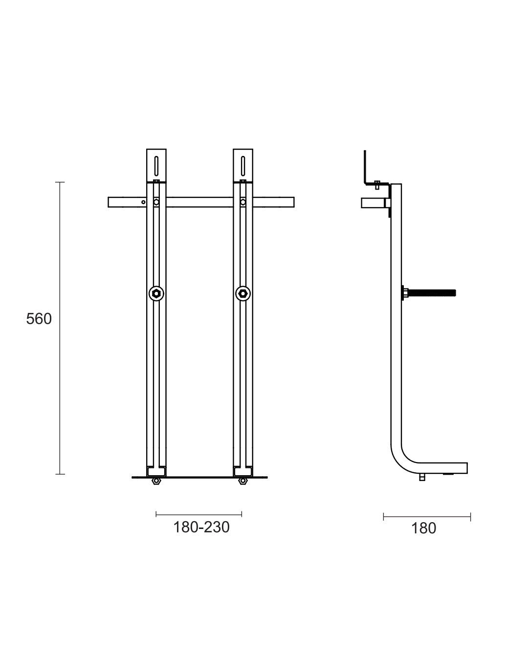 Ciemme - STAFFE UNIVERSALE PER VASO/BIDET SOSPESI - 1500