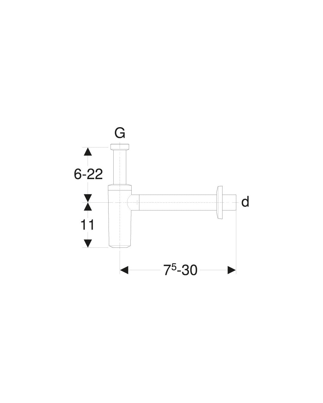 Geberit - Sifone con tubo a immissione per lavabo - 151.034.21.1