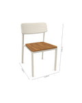 Sedia Shine in alluminio bianco e teak design Arik Levy