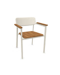 Poltroncina Shine in alluminio bianco e teak design Arik Levy