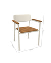Poltroncina Shine in alluminio bianco e teak design Arik Levy