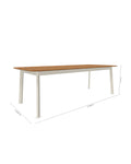 Tavolo outdoor Shine rettangolare in alluminio e teak 225x100