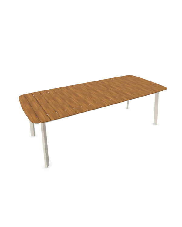 Tavolo outdoor Shine rettangolare in alluminio e teak 225x100