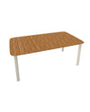 Tavolo allungabile Shine in alluminio e teak 180+56+56x100