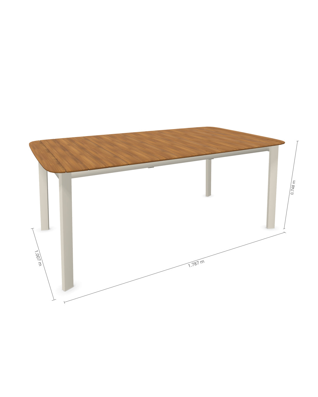 Tavolo allungabile Shine in alluminio e teak 180+56+56x100