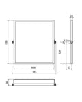 Thermomat – Specchio di sicurezza reclinabile bianco 606x656 mm
