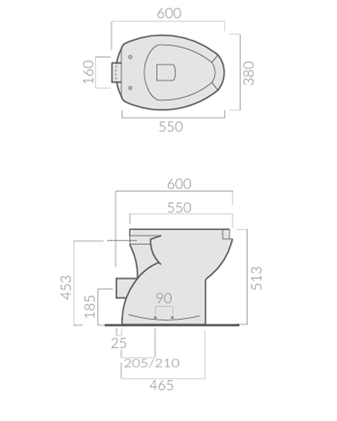 Galassia Ceramiche – Comfort Line vaso disabili bianco h51 cm