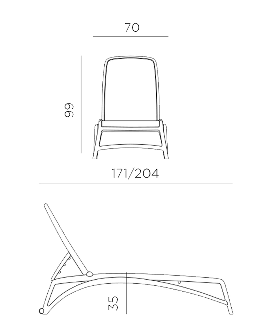 Nardi - Atlantico lettino da esterno - 40450