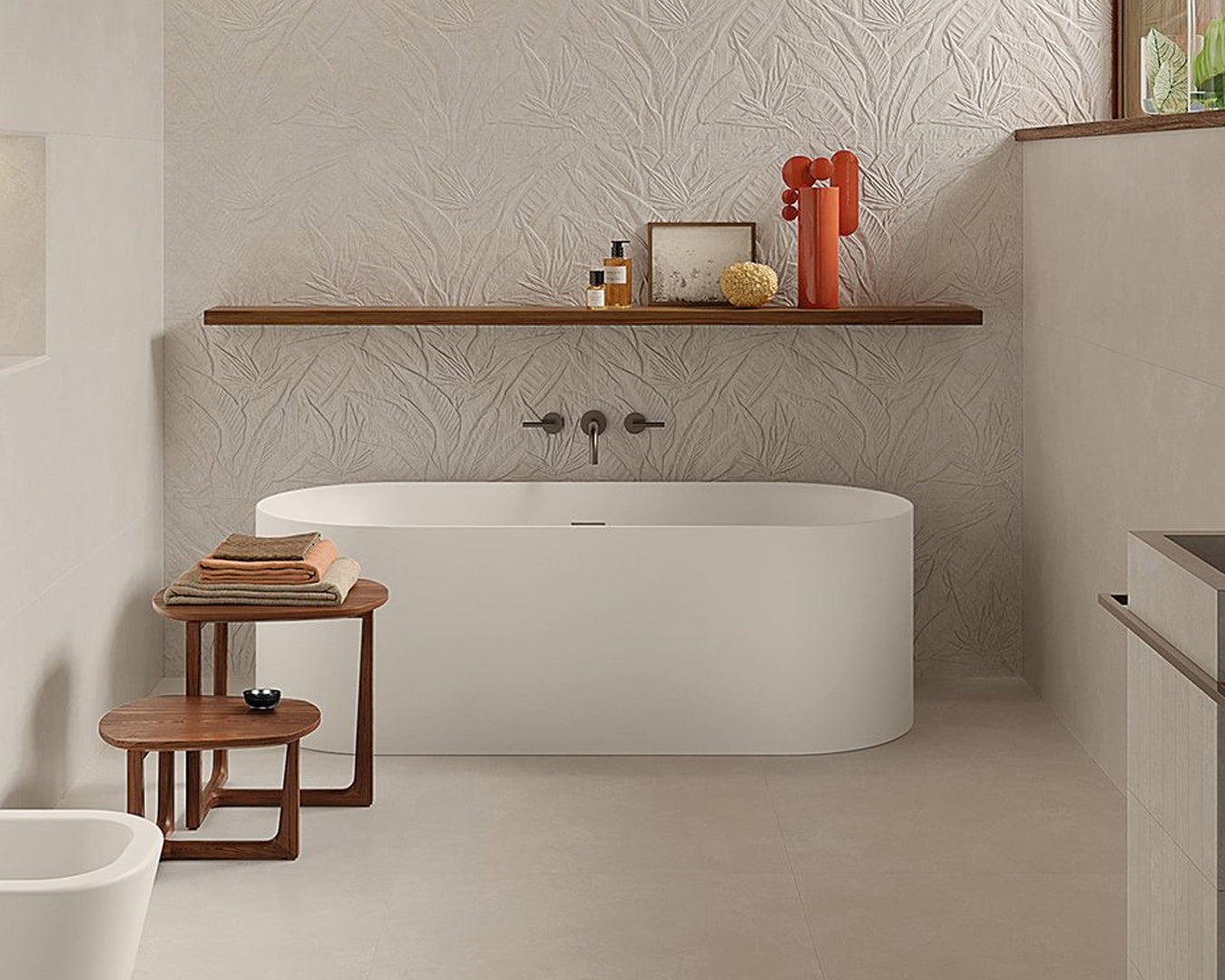 FAP Nobu Litia White piastrella 50x120 cm gres effetto pietra 3D