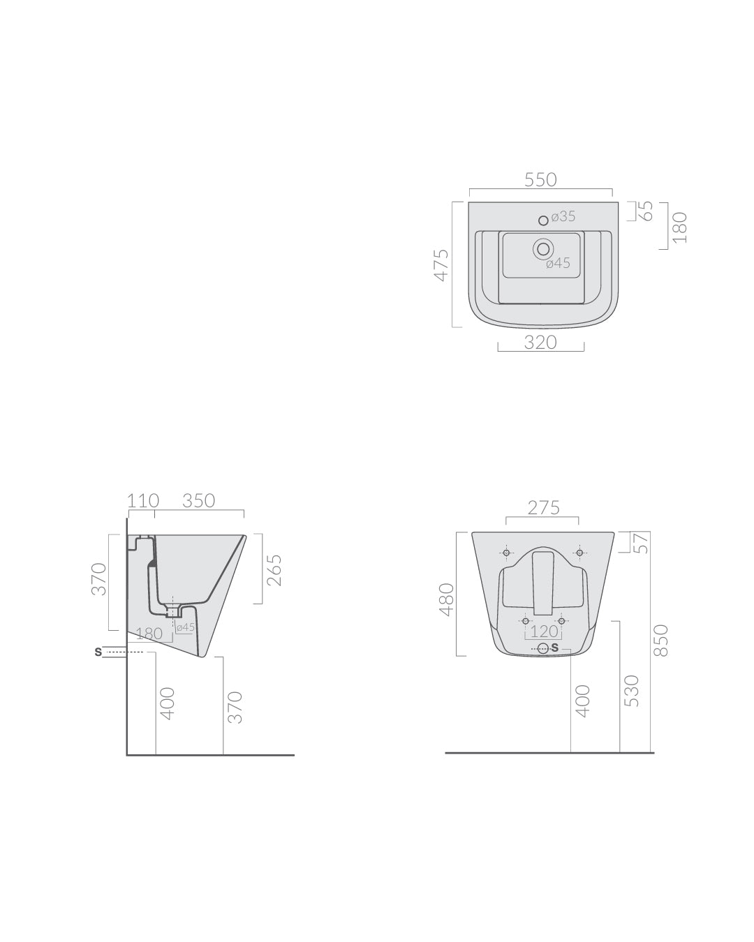 Galassia - Meg11 Pro Lavabo Lavatoio 55x47 cm bianco - 5482