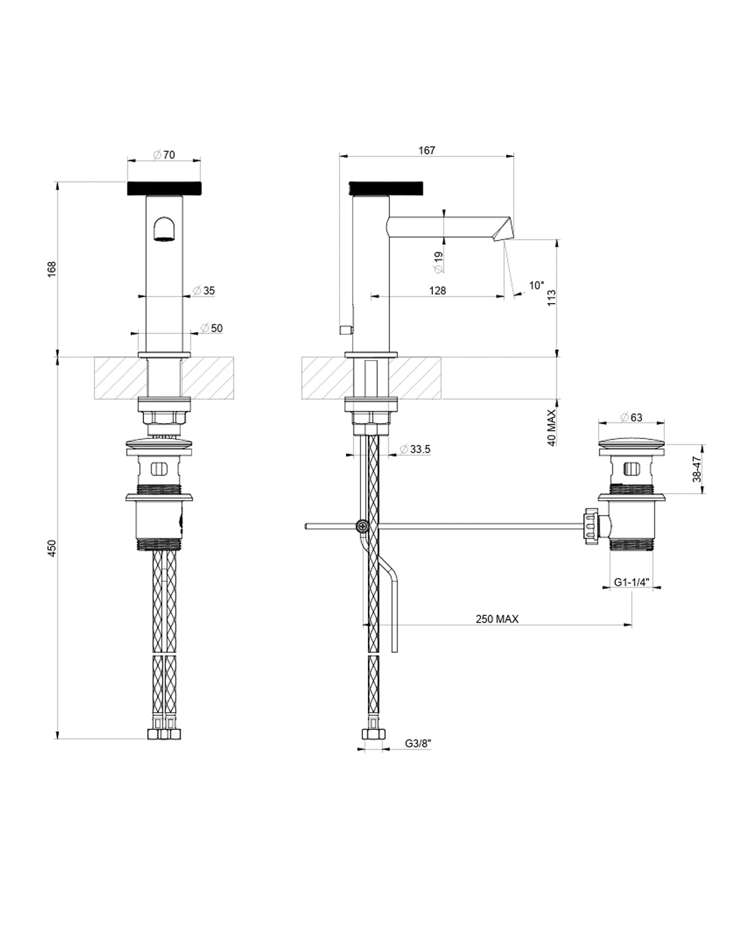 Gessi Anello Miscelatore lavabo con scarico cromato