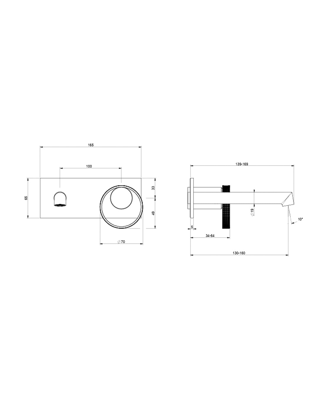 Gessi - Anello Miscelatore parte esterna lavabo a parete piastra unita - 63388