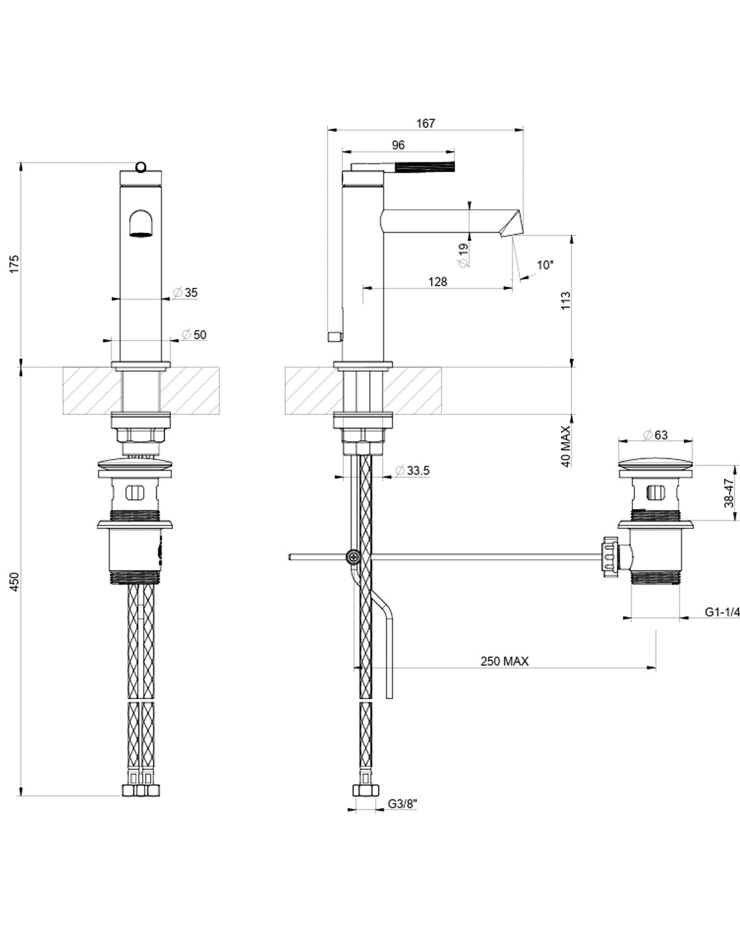 Gessi Ingranaggio Miscelatore lavabo alto cromato