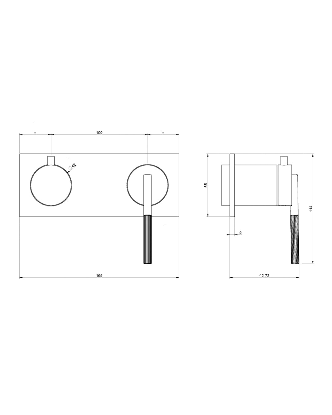 Gessi - Ingranaggio Miscelatore doccia con deviatore 2 uscite parte esterna - 63579