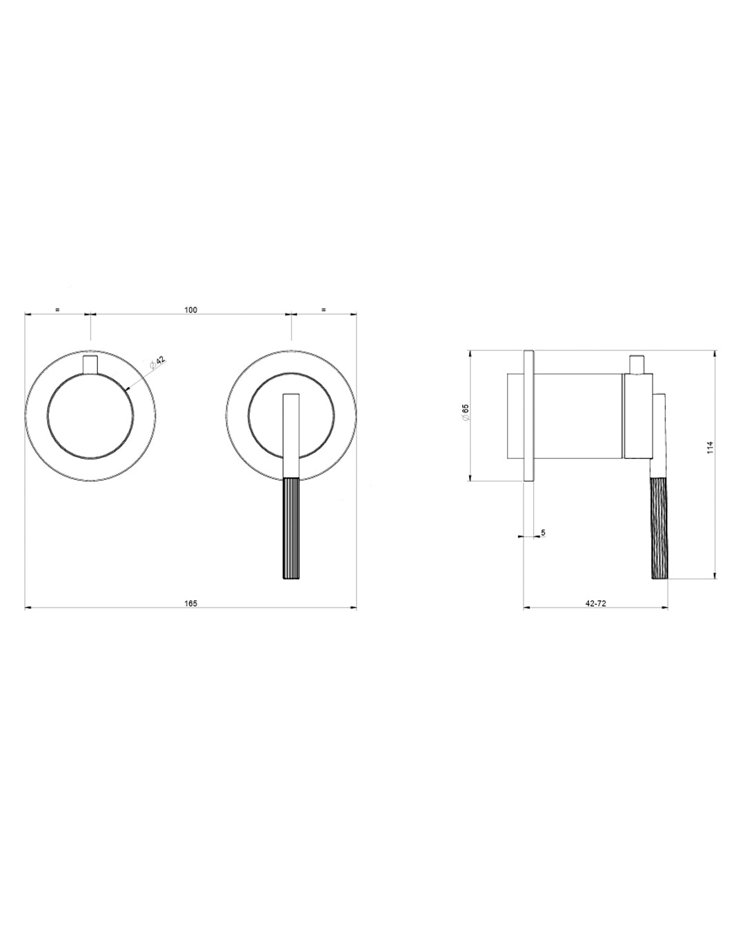 Gessi Ingranaggio Miscelatore doccia 2 uscite parte esterna piastre separate cromato