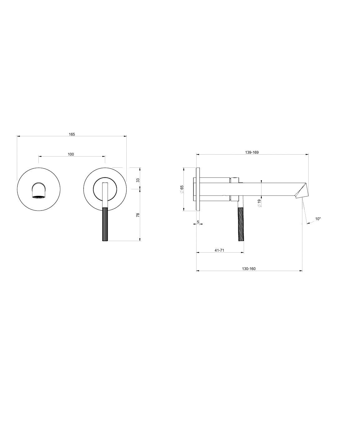 Gessi - Ingranaggio Miscelatore parte esterna lavabo a parete piastre separate - 63581