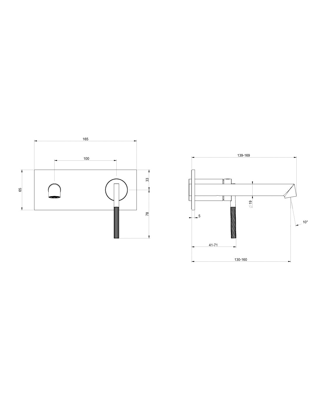 Gessi - Ingranaggio Miscelatore parte esterna lavabo a parete piastra unita - 63588