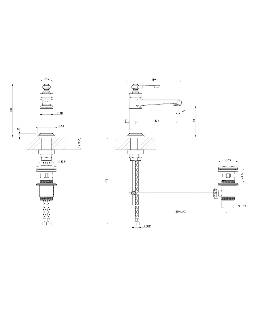 Gessi - Venti20 Miscelatore lavabo - 65001