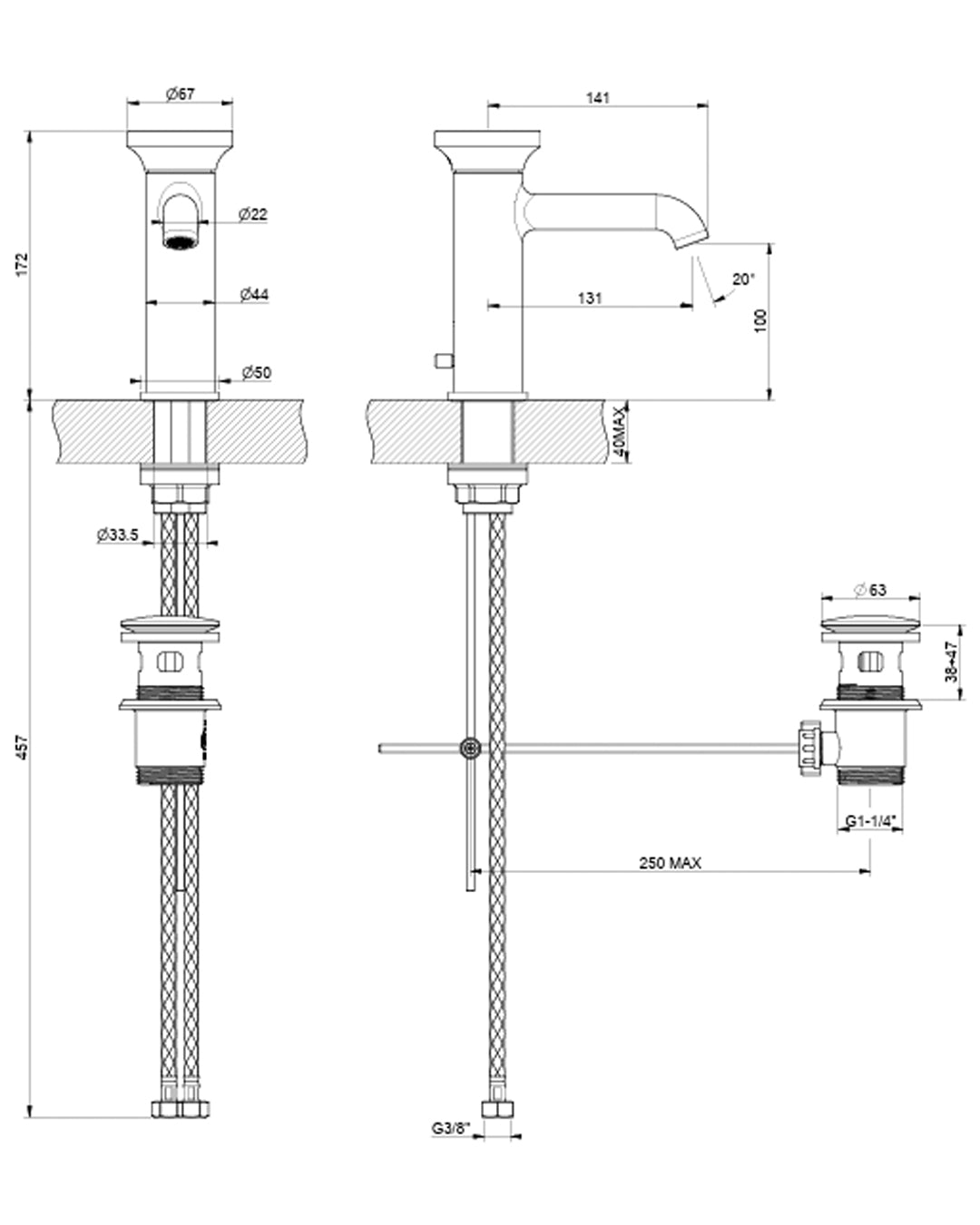 Gessi Origini Miscelatore lavabo cromato