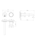 Gessi Origini - Miscelatore lavabo a parete piastre separate