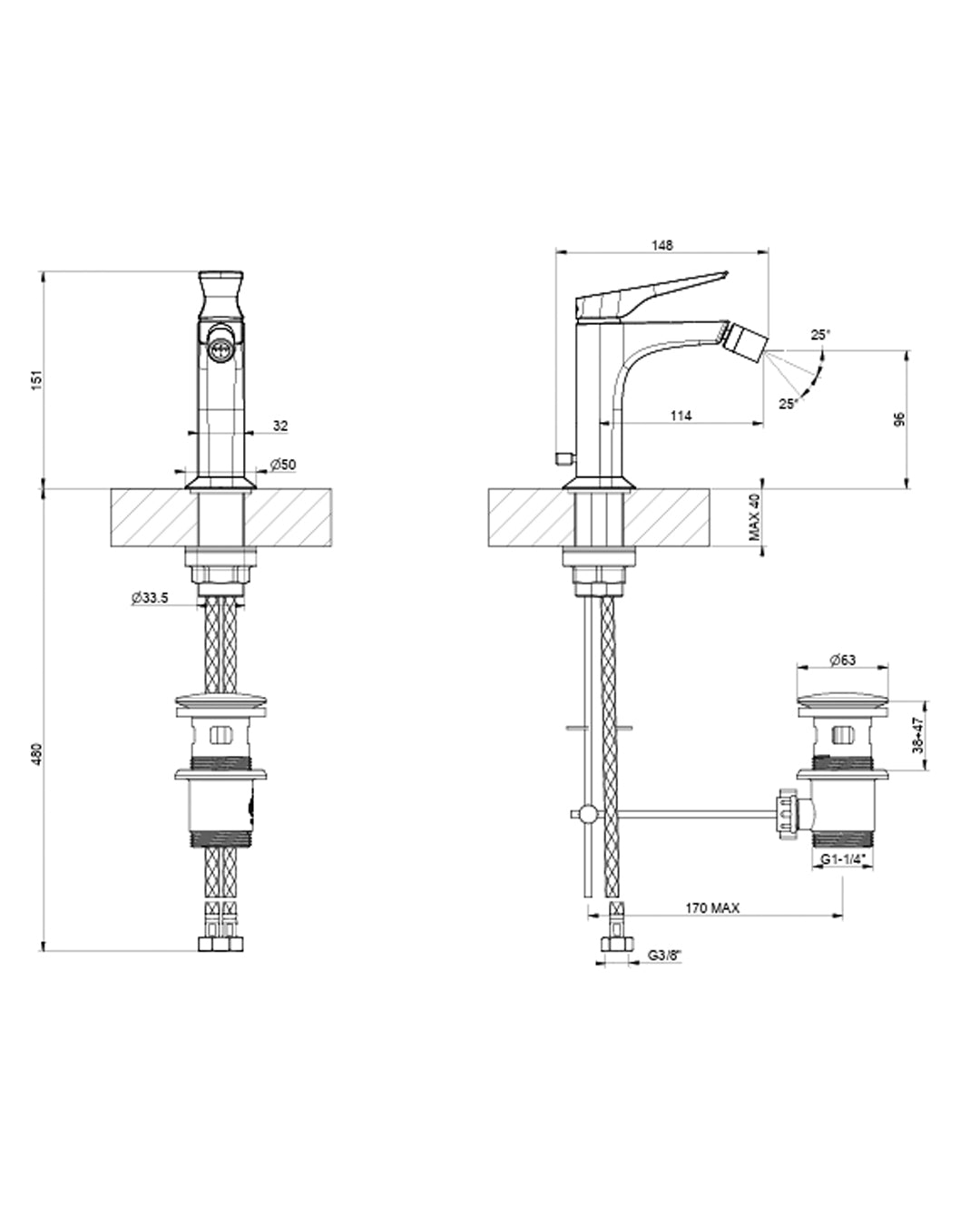 Gessi - Ventaglio Miscelatore bidet 72007