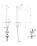 Gessi Ventaglio Miscelatore lavabo alto con piletta Stop&Go