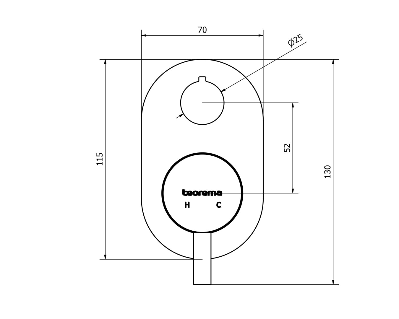 Teorema Jabil Miscelatore doccia 2-3 vie nero opaco