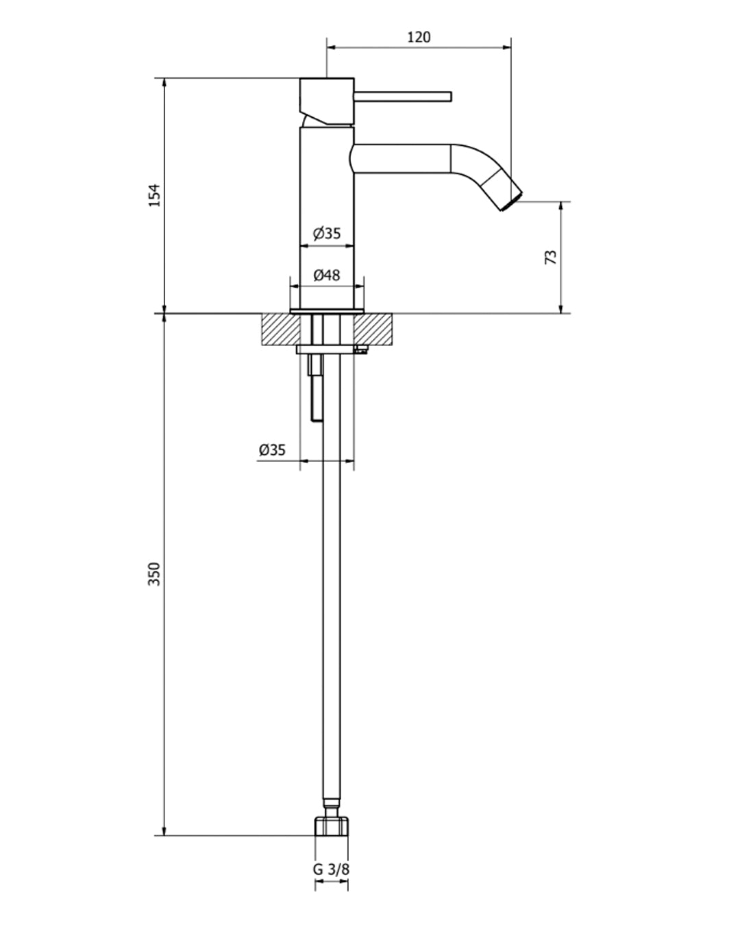 Teorema Jabil Miscelatore lavabo nero opaco con scarico click-clack
