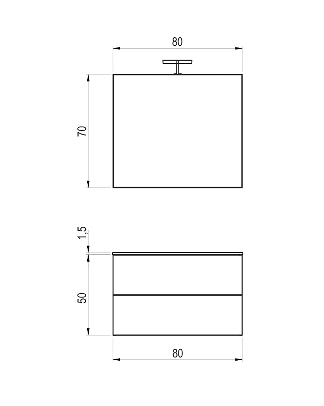 Mobile bagno Qubo2 Hafro Gruppo Geromin finitura Castoro