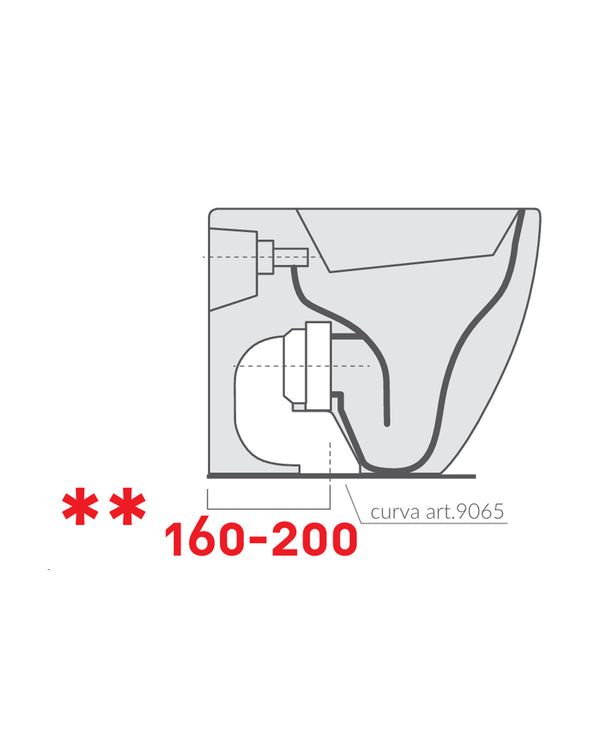 Curva tecnica "S" regolabile 16-20 cm per scarichi traslati