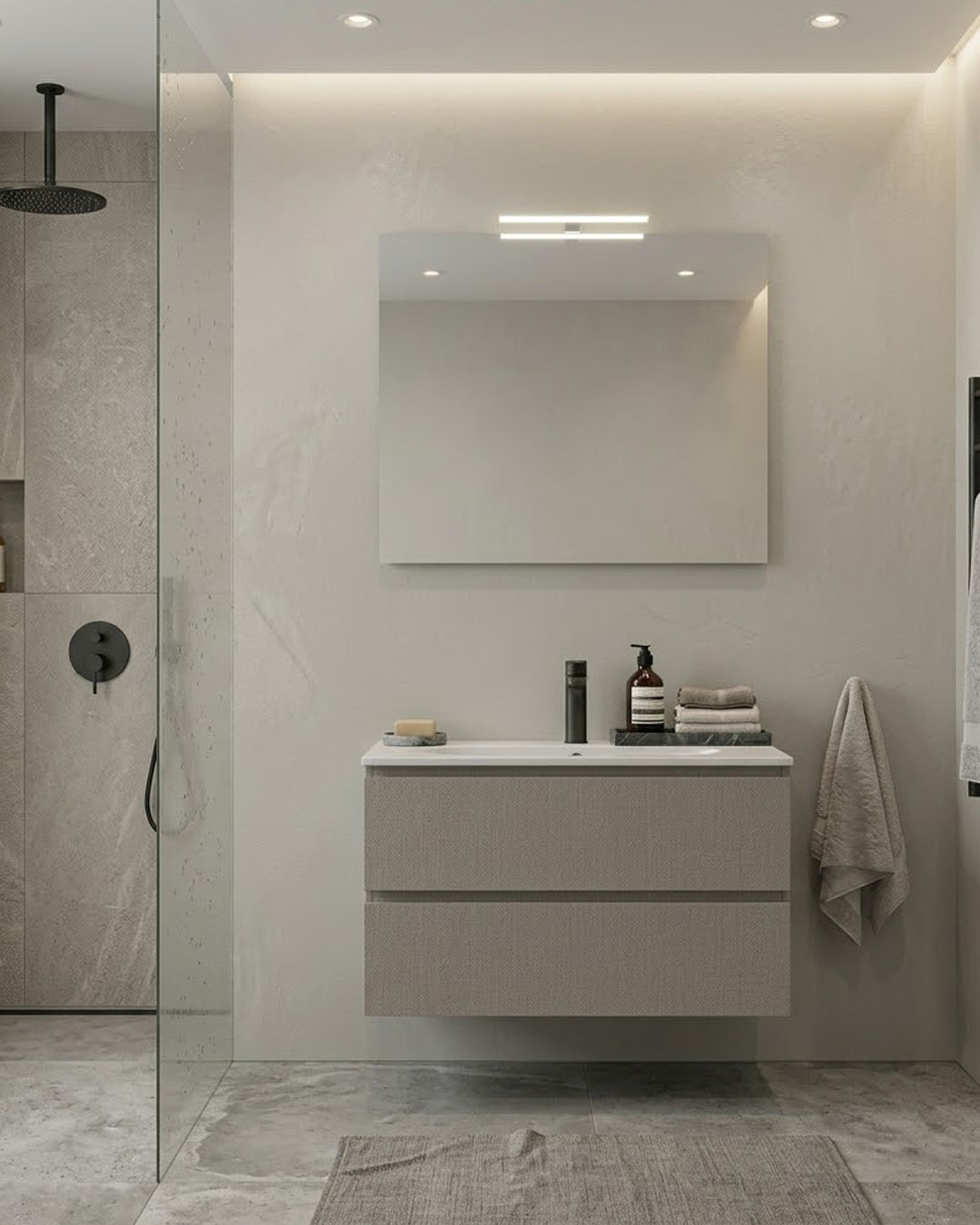 Mobile bagno Qubo2 Hafro Gruppo Geromin finitura Ares Grigio