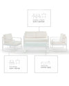 Set giardino Capri alluminio bianco con cuscini bianchi