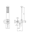 Bossini FLAT-ONE Set doccia duplex con supporto fisso cromo e presa acqua