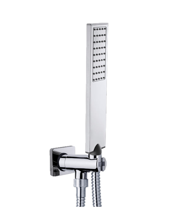 Bossini FLAT-ONE Set doccia duplex con supporto fisso cromo e presa acqua