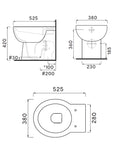 Cielo - Easy Round - Kit Vaso, Bidet, Sedile chiusura normale, a pavimento Bianco lucido
