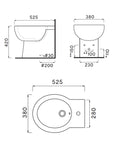 Cielo - Easy Round - Kit Vaso, Bidet, Sedile chiusura normale, a pavimento Bianco lucido