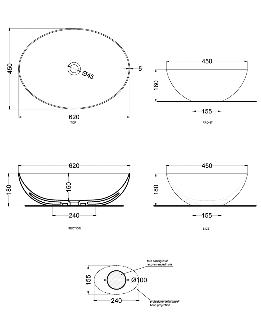 Ceramica Cielo - Eco Countertop Washbasin