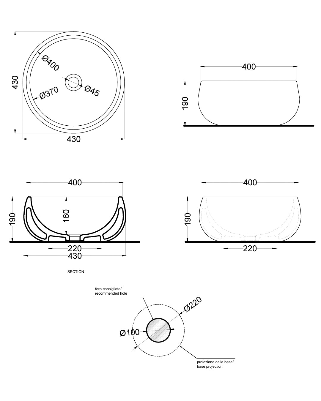 Ceramica Cielo - Tino Countertop basin