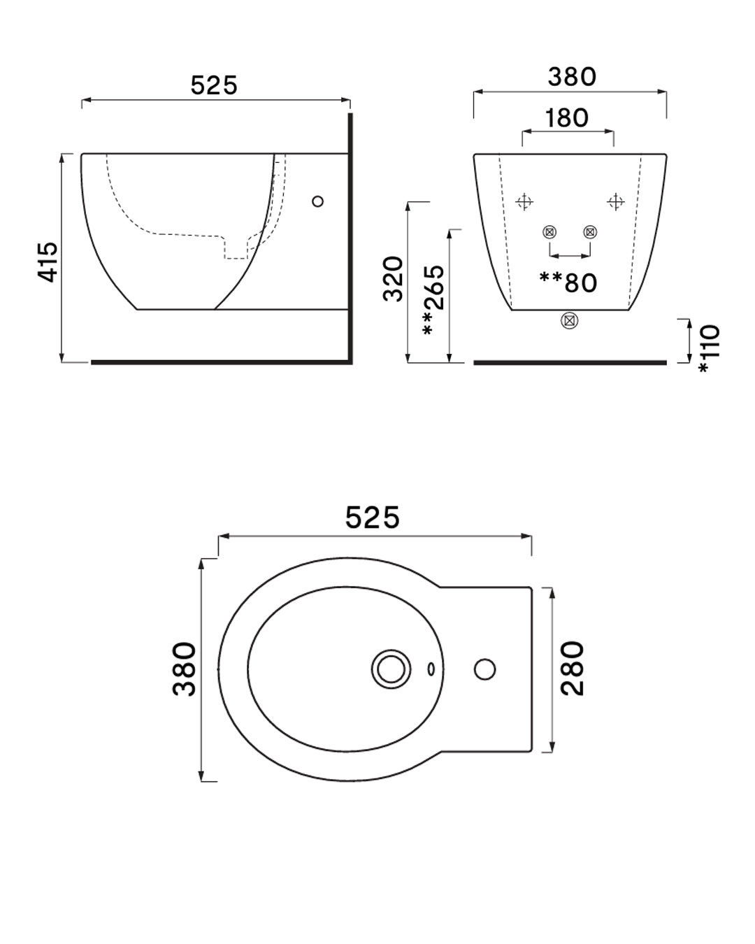 Ceramica Cielo - Easy Evo Bidet sospeso bianco - EASBSE