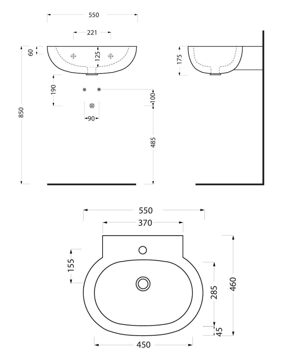 Ceramica Cielo - Easy Evo Single hole washbasin white 55x46 - EASLA55E