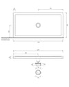 Ceramica Cielo Piatto doccia Sessanta rettangolare 70x140 cm bianco lucido