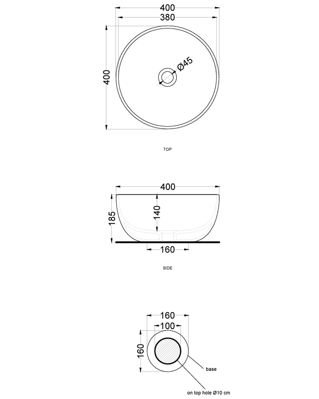 Ceramica Cielo - Shui Comfort Countertop basin - SHBA40B