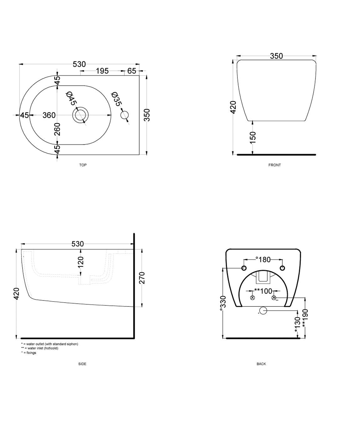 Ceramica Cielo - Smile Bidet sospeso new bianco lucido - SMBSNW