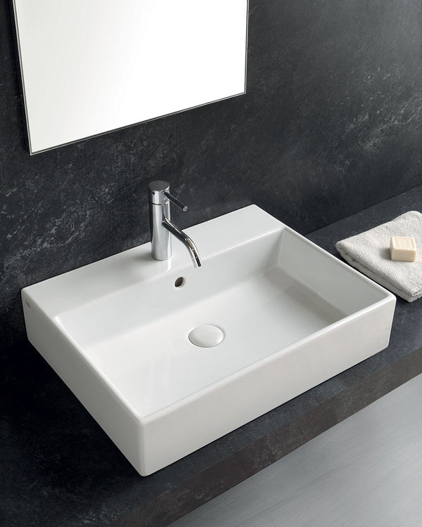 Ceramica Cielo Smile Lavabo rettangolare bianco lucido 60x46 cm