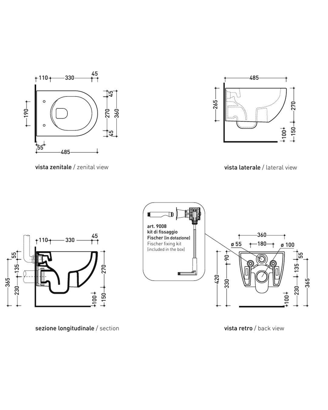 Ceramica Flaminia MiniApp WC sospeso con Goclean bianco - AP119G