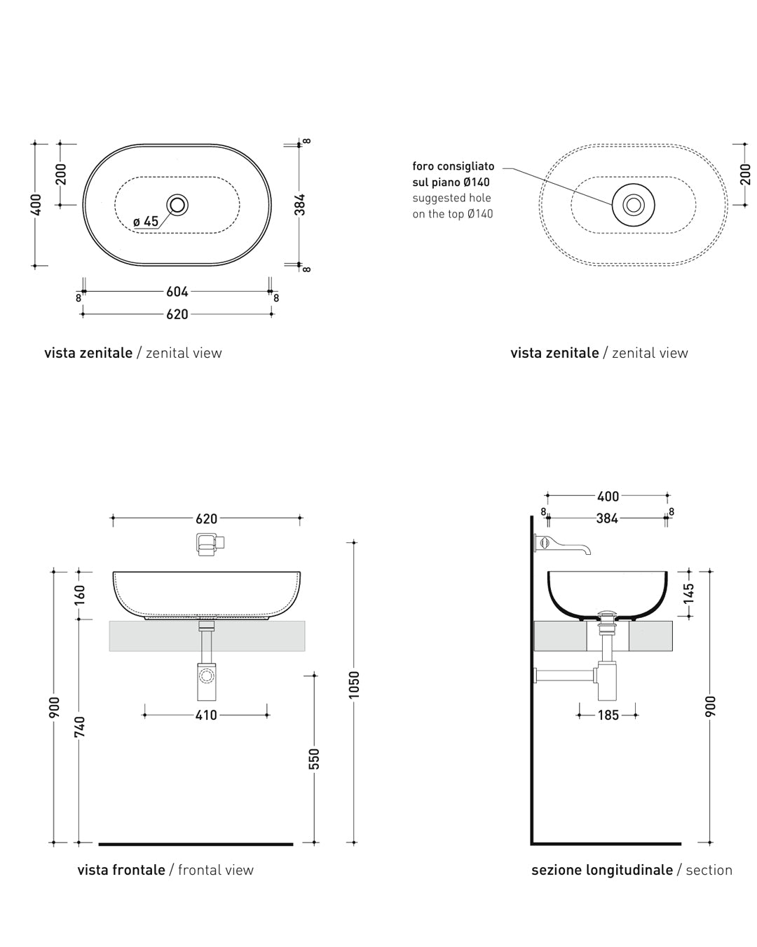 Ceramica Flaminia App Lavabo da appoggio bianco - AP62A