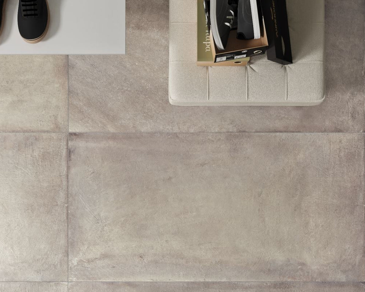 Castelvetro Land Light Grey piastrella gres effetto cemento 100x100