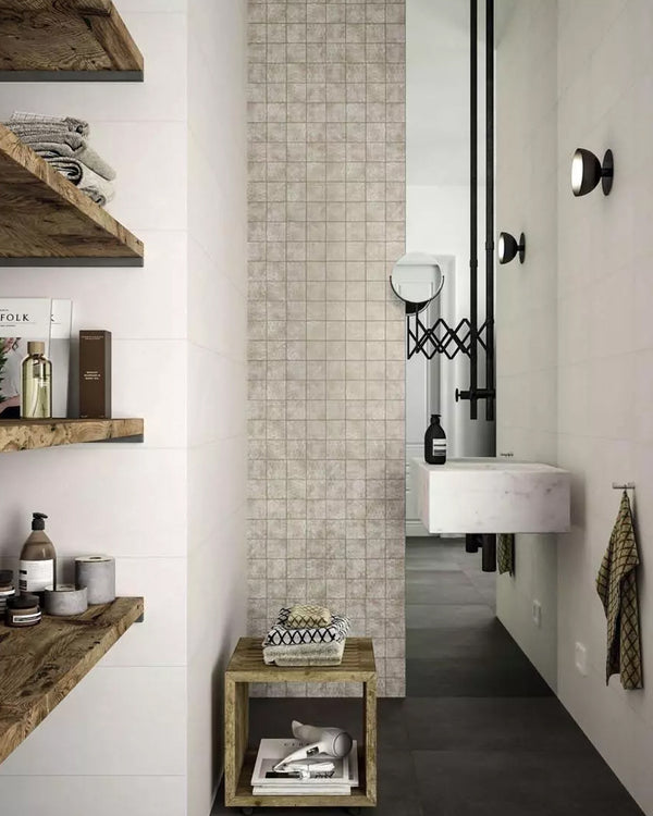 Marazzi Chalk piastrella effetto cemento Butter 25x76 cm