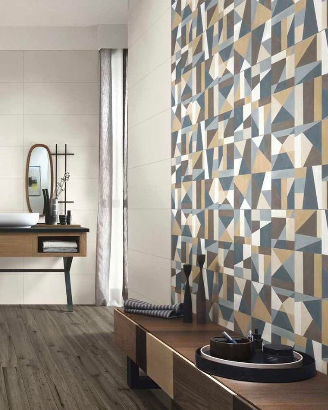 Marazzi Colorplay piastrella decoro Cream Tiles 30x90 cm bicottura